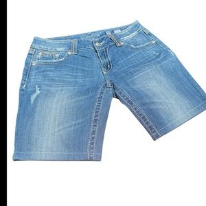 Miss Me Bermuda Blue Denim Shorts 30